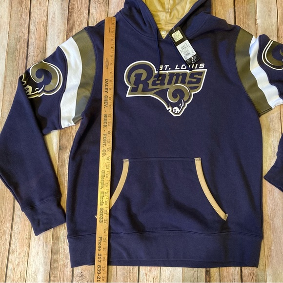 NWT St Louis Rams Jersey Hood Fleece M 7/2011 Fading Right Sleeve - Picture 4 of 10